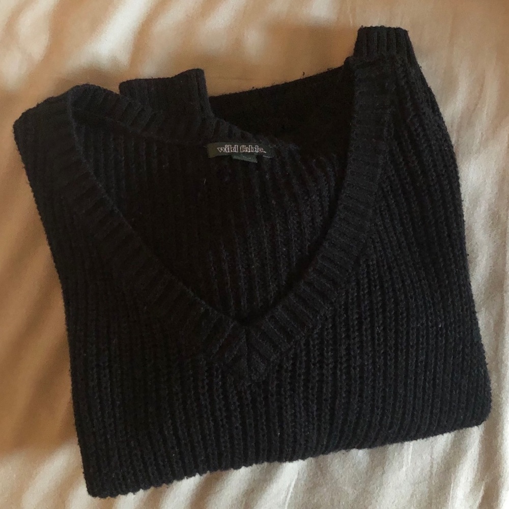 Wild Fable Cropped Black Sweater